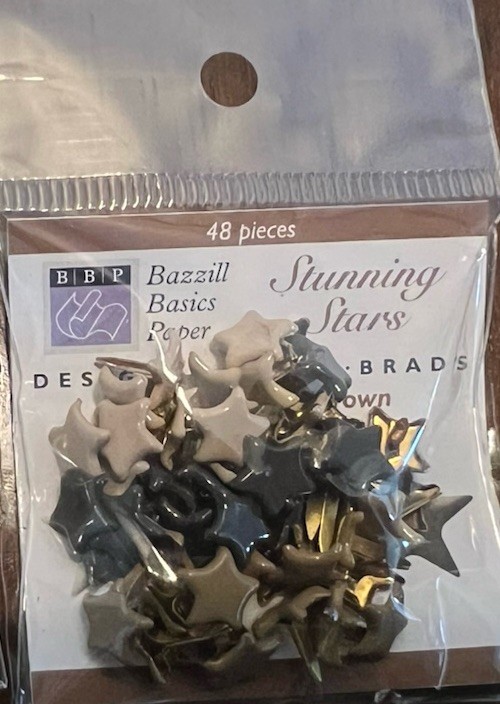 Bazzill Monocramatic Star Brads Assortment - Brown