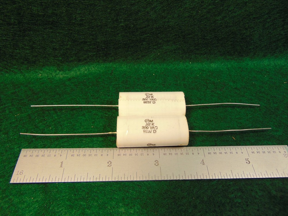 (2) .22uf 300 VAC Polyester Capacitors NOS