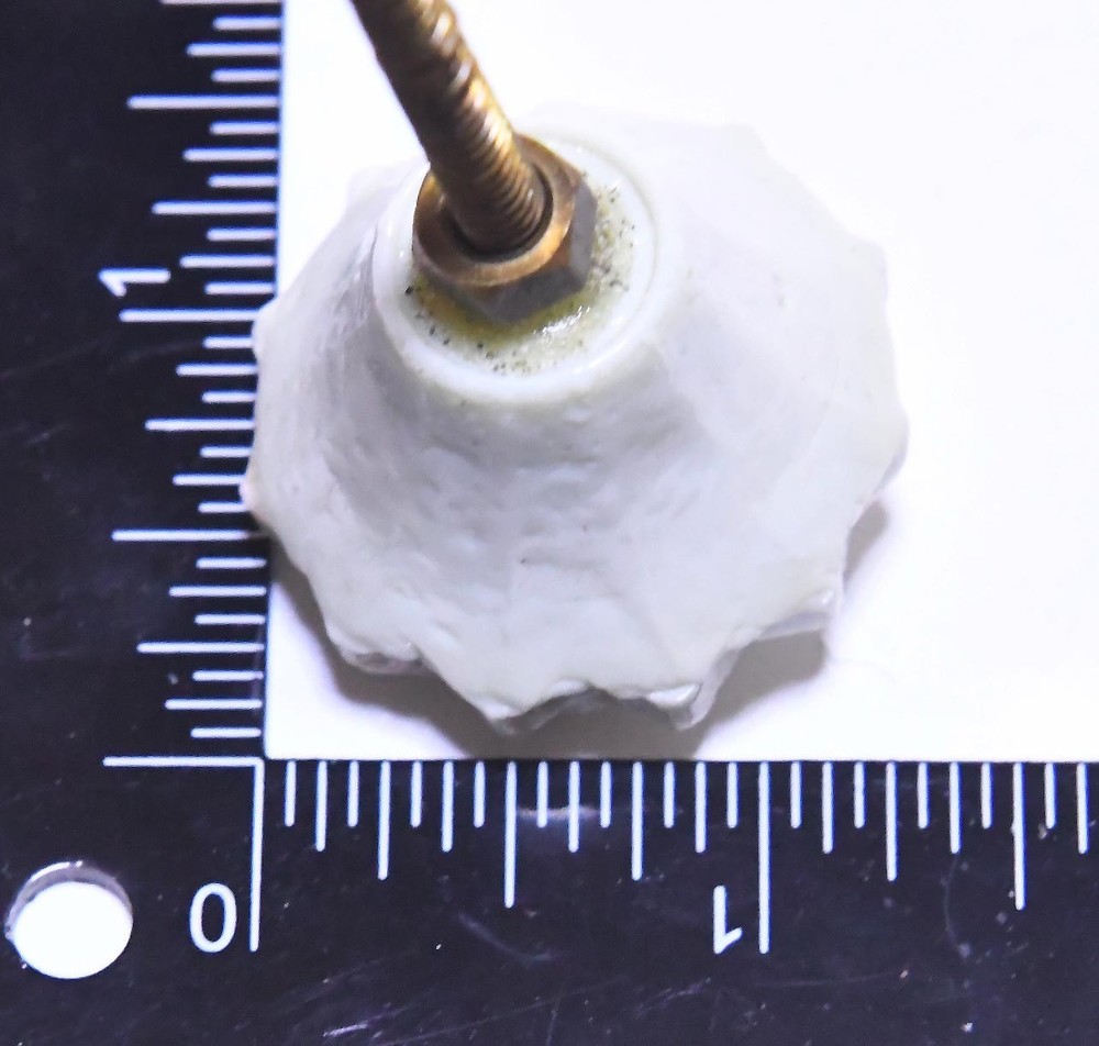 4 VINTAGE WHITE GLASS DRAWER PULLS KNOBS