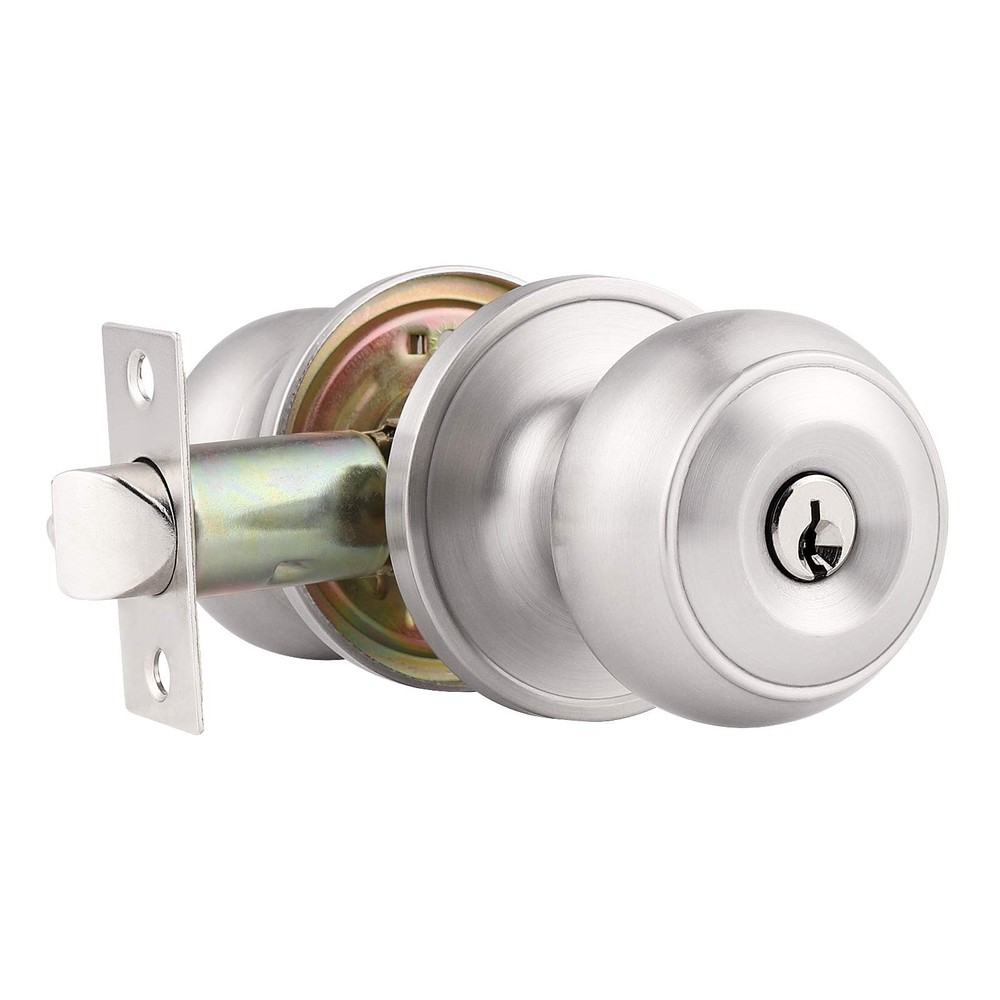 Probrico (1 Pack) Satin Nickel Round Entry Door Knobs 1 Pack,