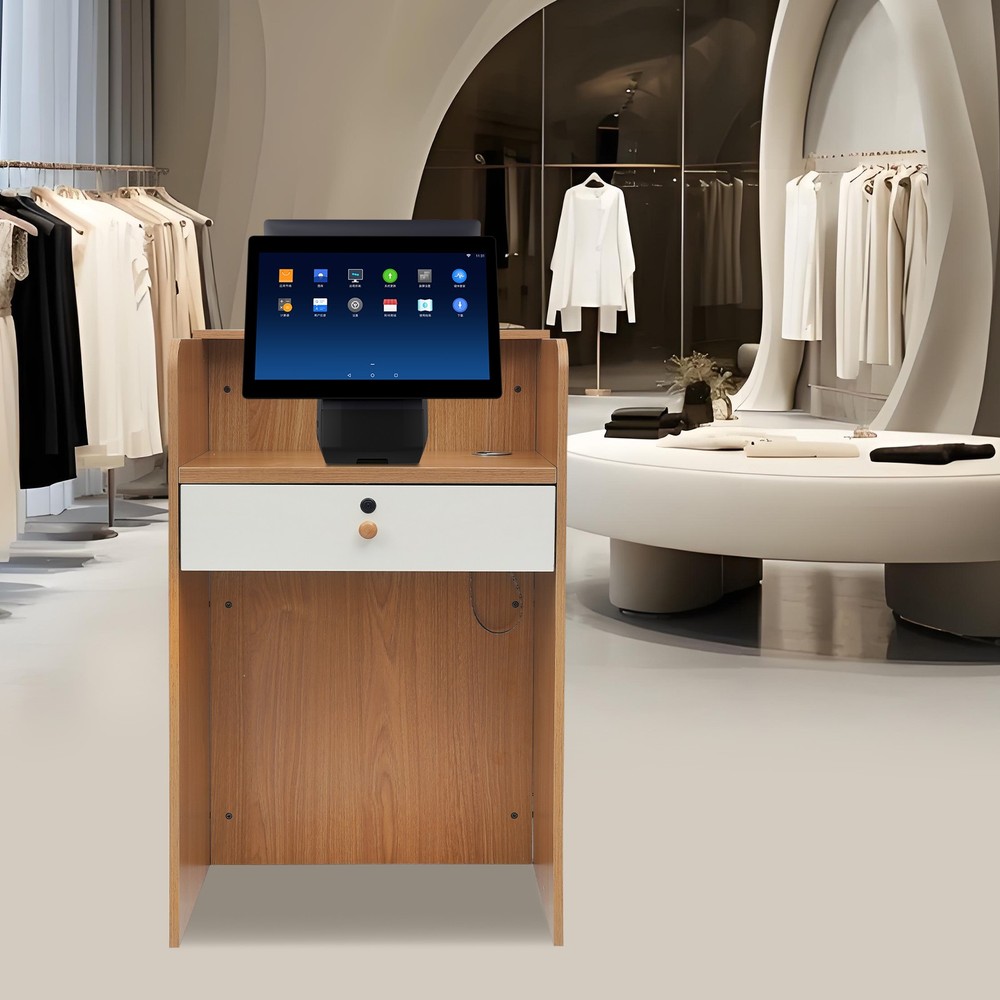 Rectangular Checkout Counter Reception Desk Modern Reception Desk with LED Light