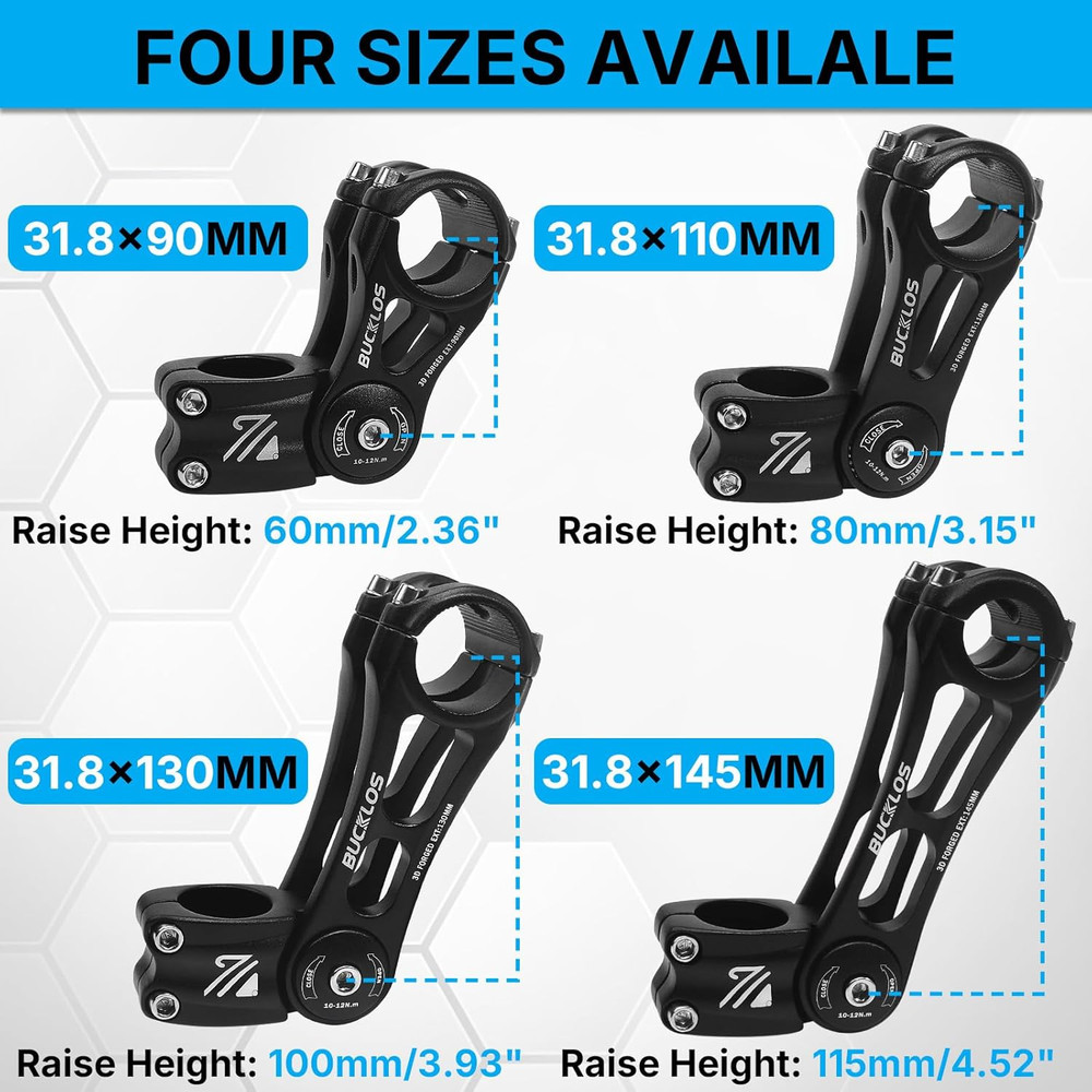 Adjustable Bike Stem Riser for MTB, E-Bike & Road Bicycles