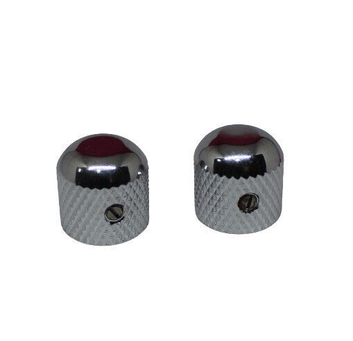 Dome Knobs (2) For Telecaster Guitar/Bass - Chrome New Japan