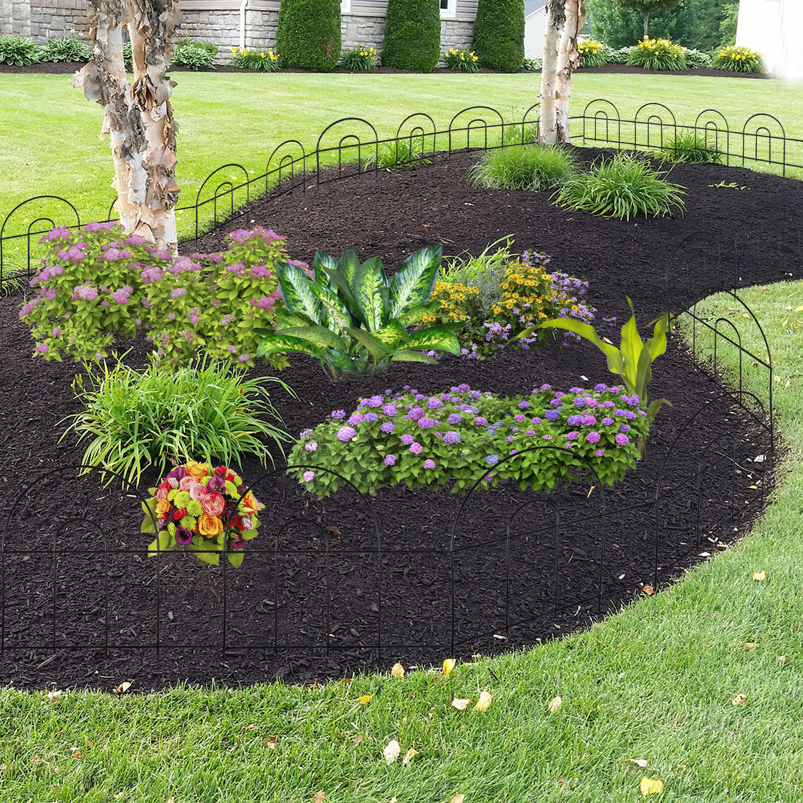 50' X 18" Garden Border Fence 35 PCS Folding Fence Pannel Animal Barrier Metal