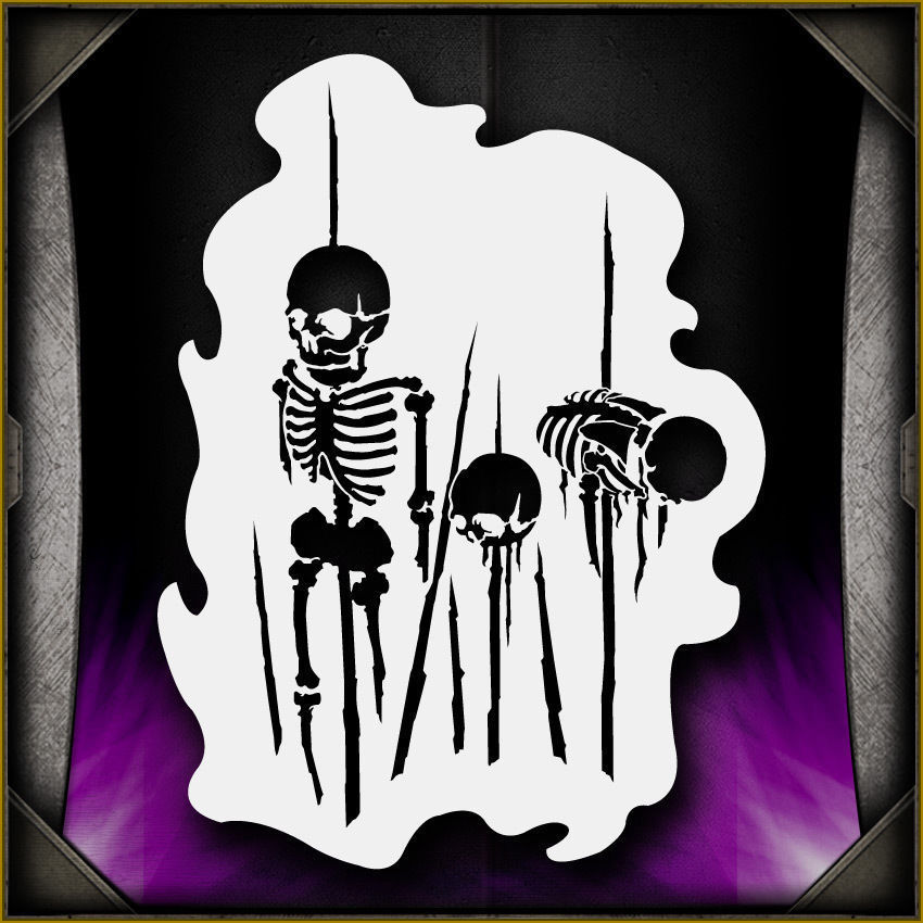Spiked Skeleton 2 - Airbrush Stencil Template Airsick