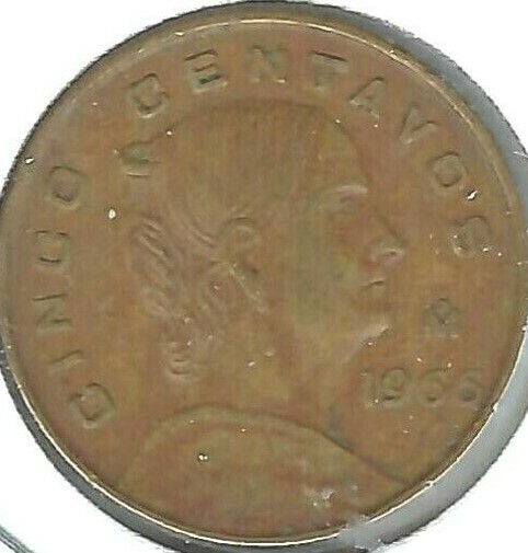 1966 Mexico Circulated Five Centavo Coin
