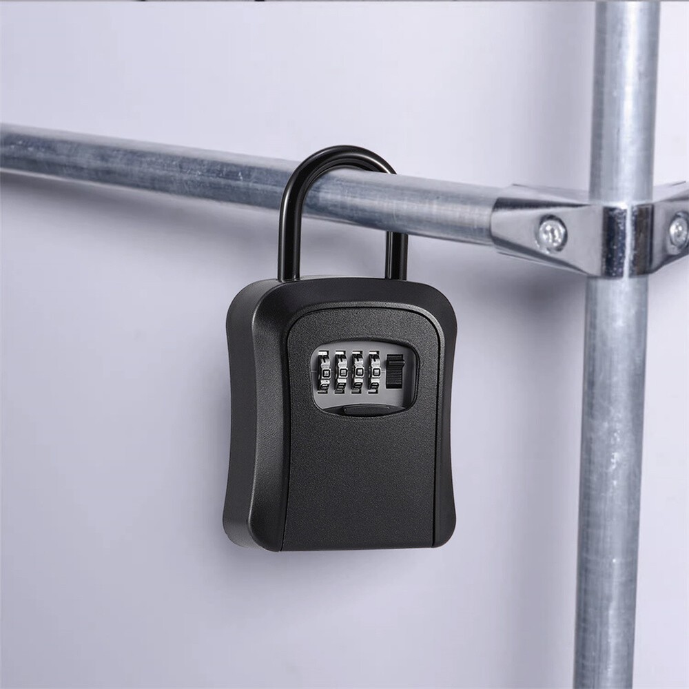 Key Safe 4-Digit Combination Lock Box Wall Mount Storage Safe Security Outdoor