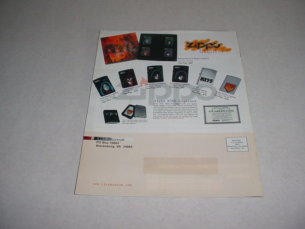 KISS Museum Merchandise Catalog Summer 1999