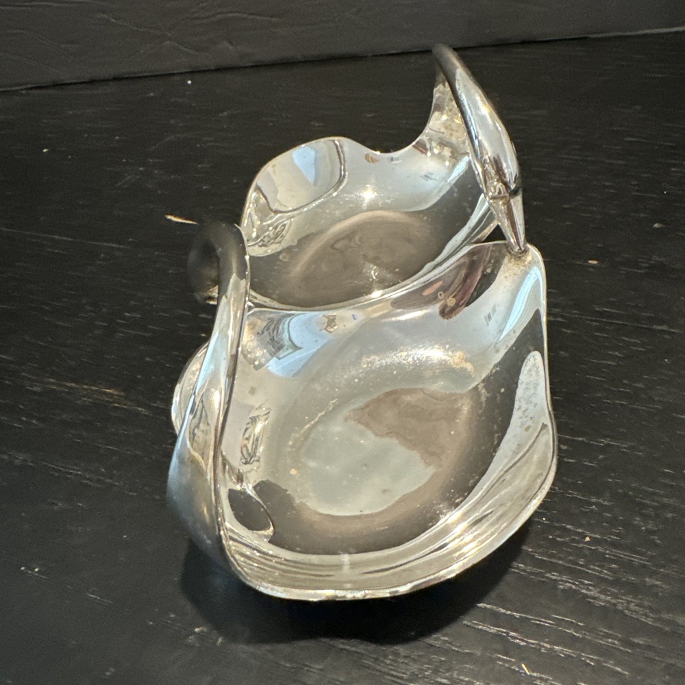 VTG Silver Plated Double Swan Trinket Dish Candy Bowl Ashtray