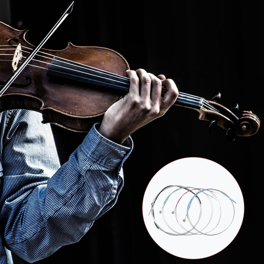 20 Pcs Violin Strings Full Set Black, Green, Red, Blue