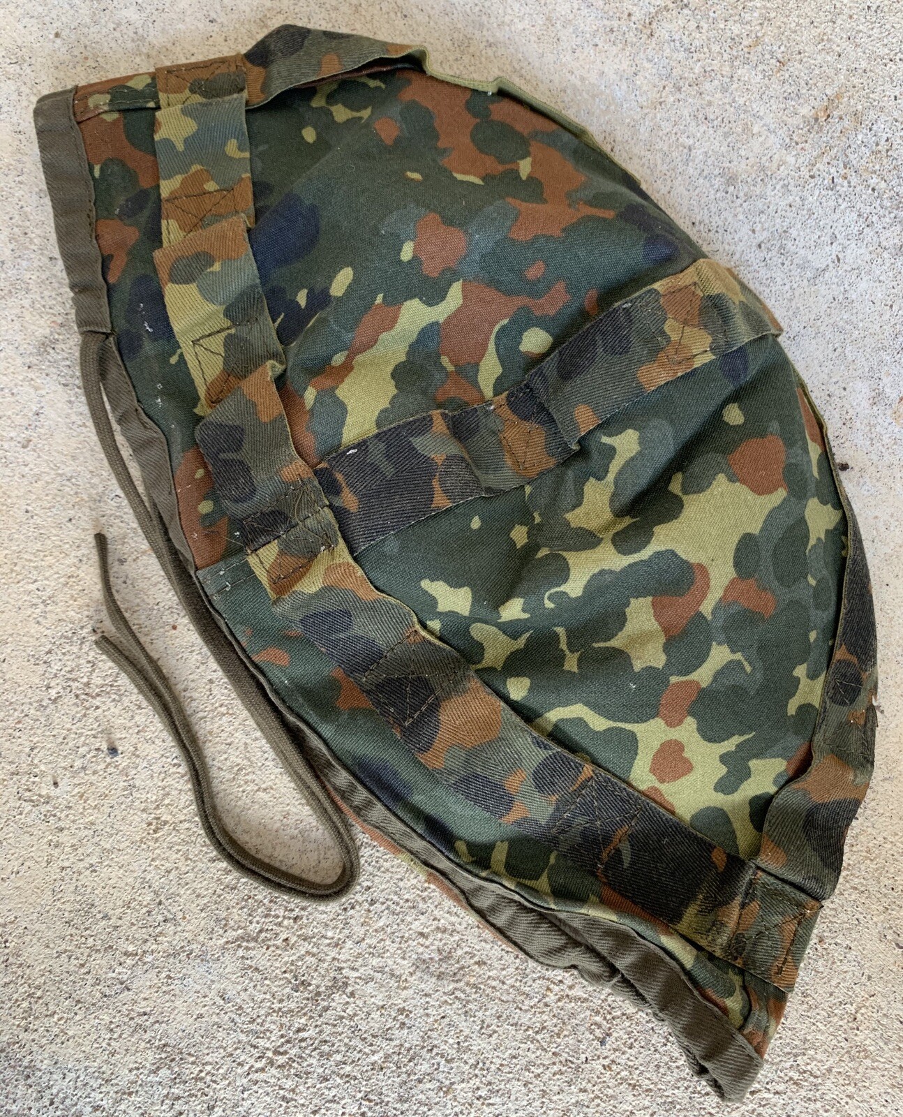 Original West German Army Surplus Flecktarn Camo Helmet Cover Snow Reversible