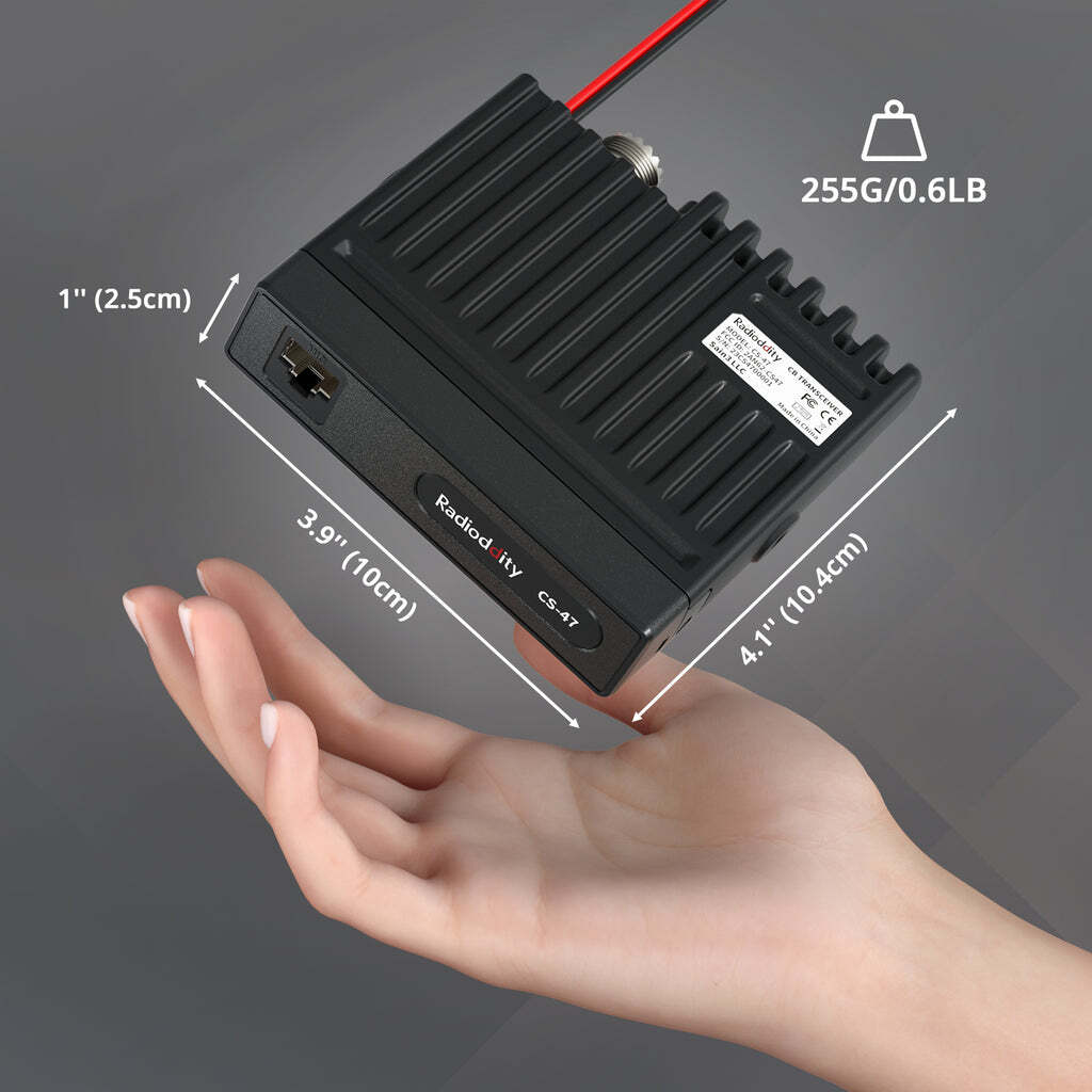 Radioddity CS-47 One Hander CB Radio, LCD Mic with Built-in Speaker, AM/FM