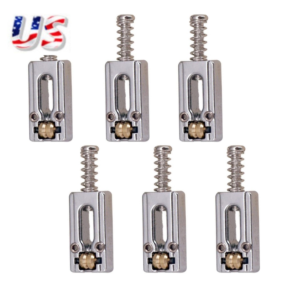 6Pack Upgrade Metal Roller Guitar Saddle Bridge String Saddles For E-Guitar E