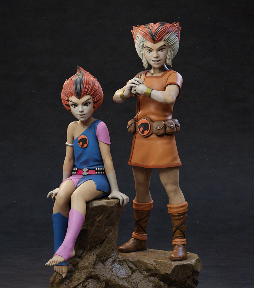 UNPAINTED Thundercats WilyKit & WilyKat 3d Printed Model Kit