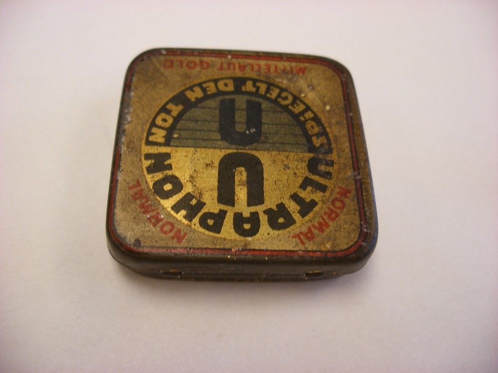 Phonograph Victrola Gramophone Needle Tin - Ultraphone - Mittellaut Gold Needles