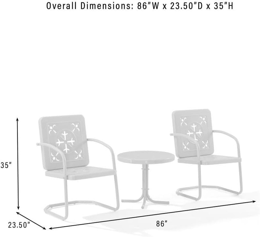 Key Lime Retro 3-Piece Outdoor Chair & Side Table Set