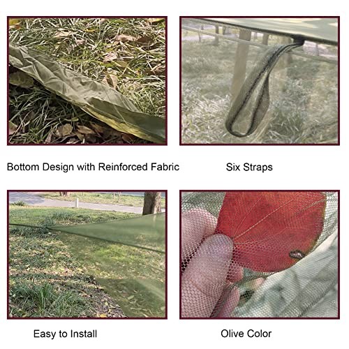 EDSRDLUZ Premium Rectangular Camping Mosquito Net, Double (79” x 63” x 63”)