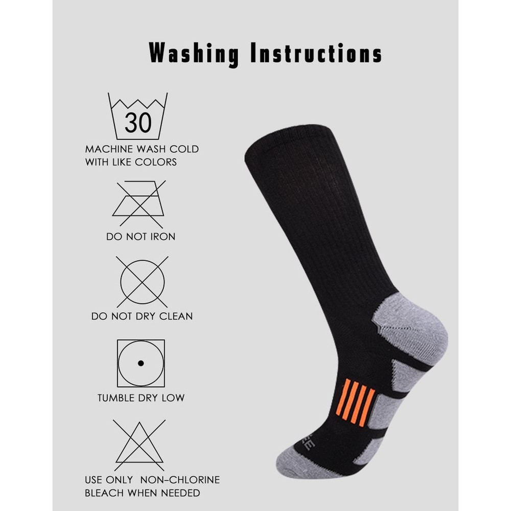 JOYNÉE Mens 6 Pack Athletic Cushion Crew Socks Performance Running Socks