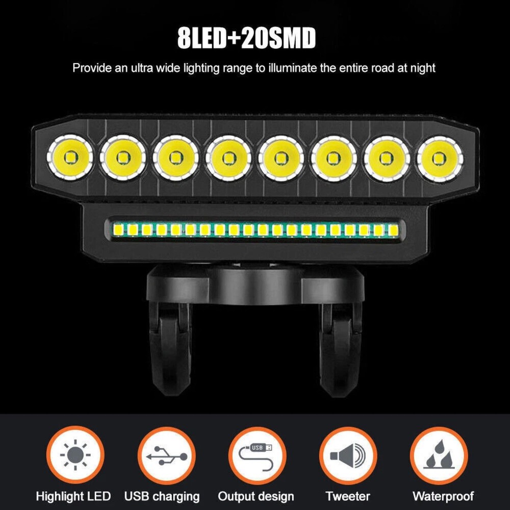 Bicycle Front Headlight Super Bright LED Bike Light Support 6 Lighting Mode