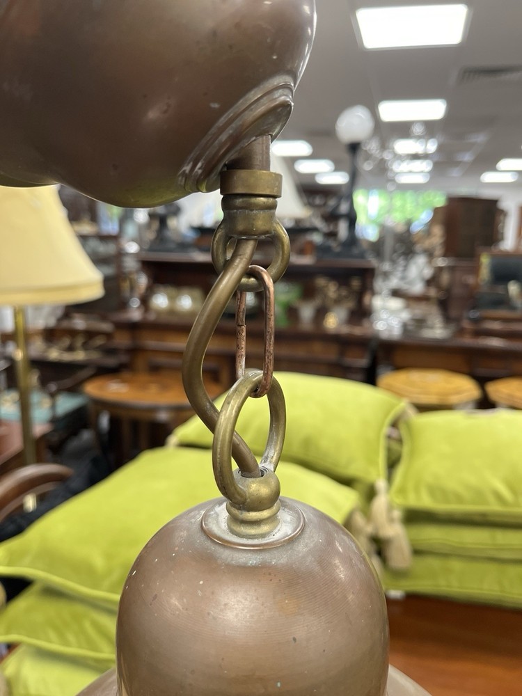Reclaimed Large Copper & Brass Ceiling Pendant Light (Pair Available) Vintage