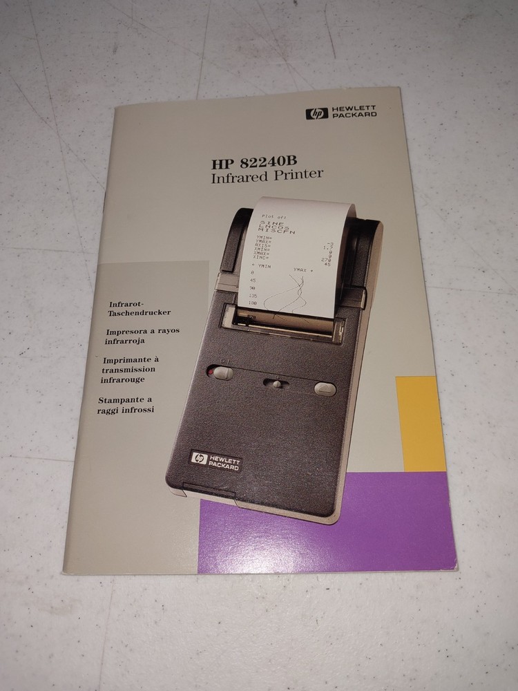 Nice original HP 82240B Ifrared Printer operators manual 82240-90015