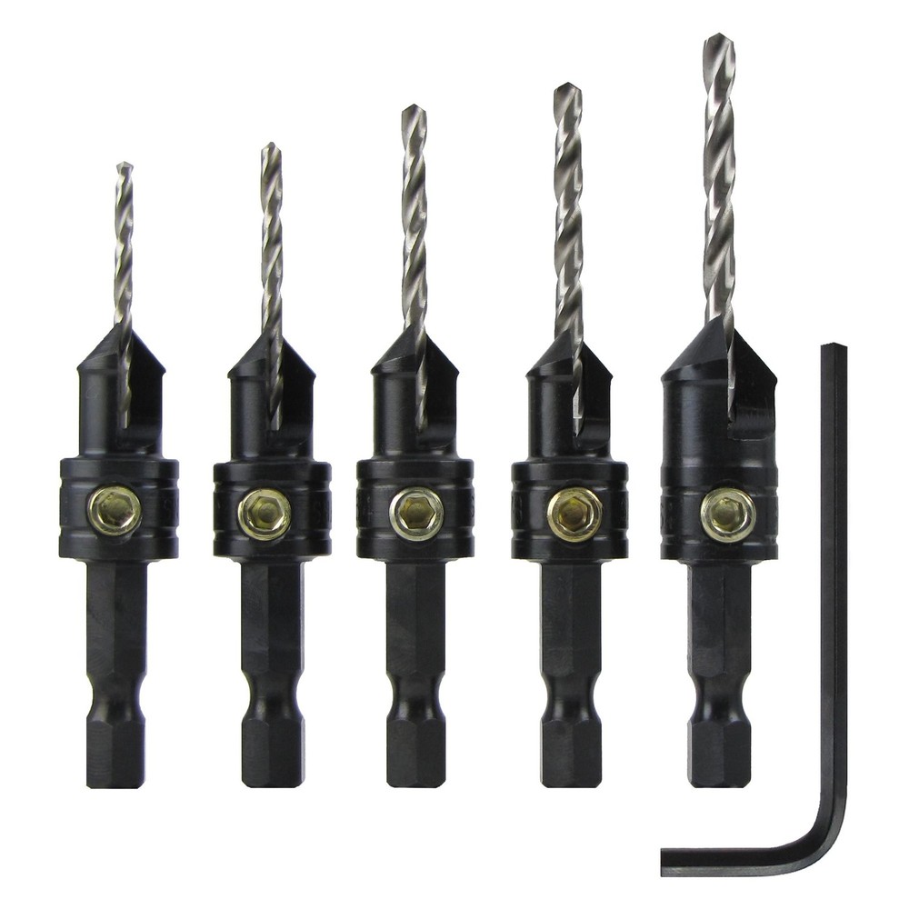 Make it Snappy Tools Brand Quick-Change 5-Pc. Countersink Drill Bit Set with ...