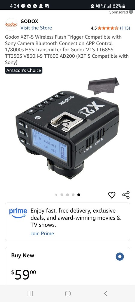 Godox X2T-S TTL Wireless Flash Trigger for Sony 2.4G Bluetooth Transmitter