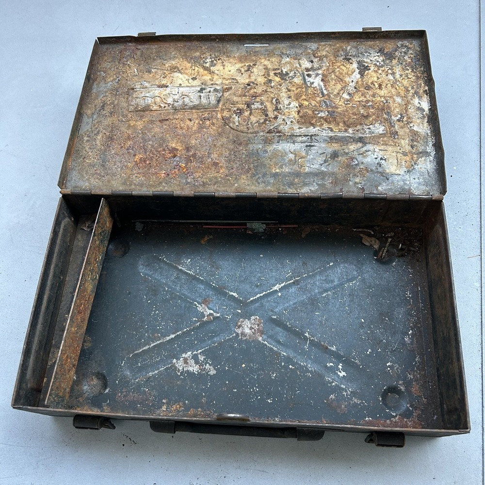 Vintage TOYOTA MOTOR Tool Box Toolbox Case Storage Lockable Old Logo