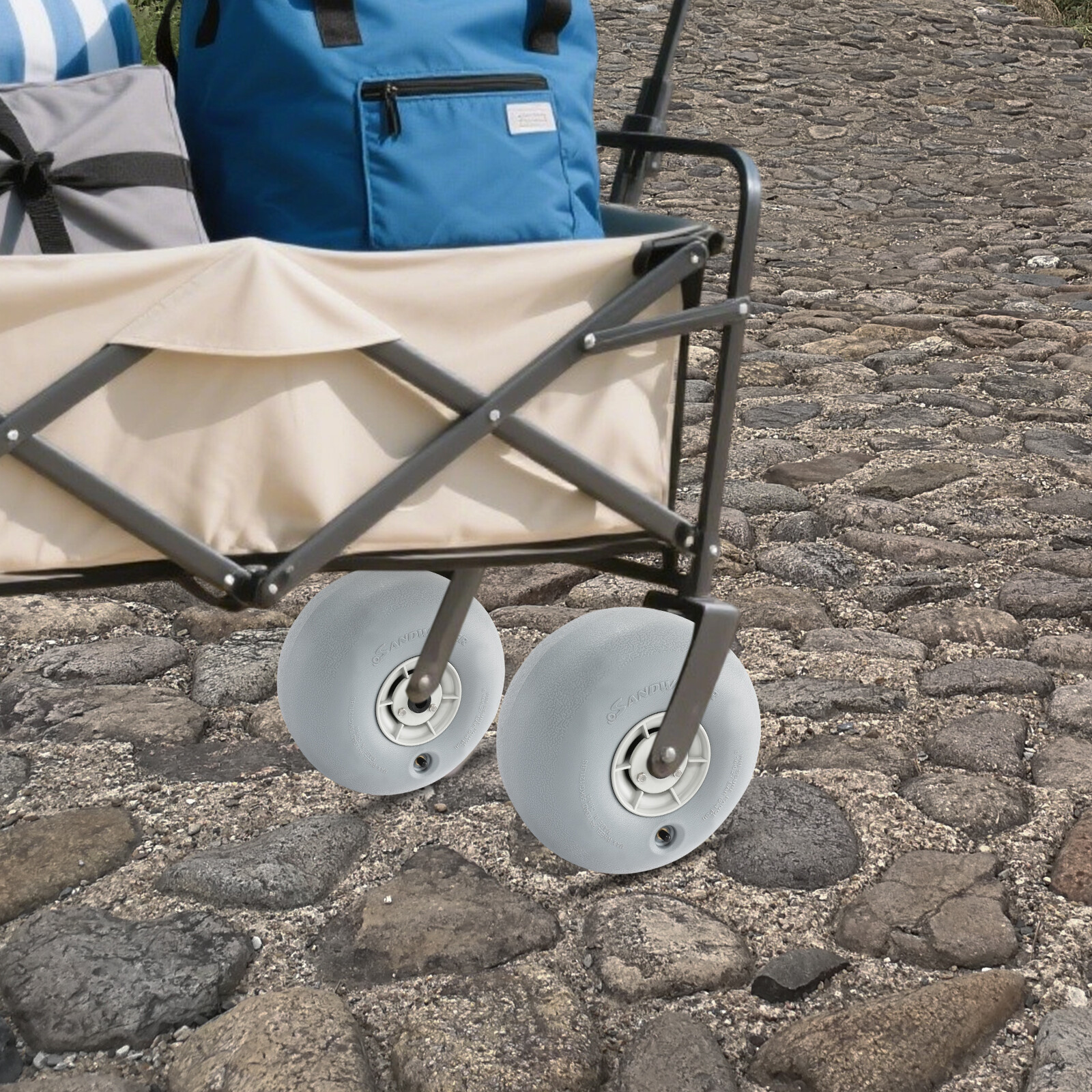 2Pcs Inflatable Beach Wheels – Durable Sand Tires for Carts, 121lbs Load