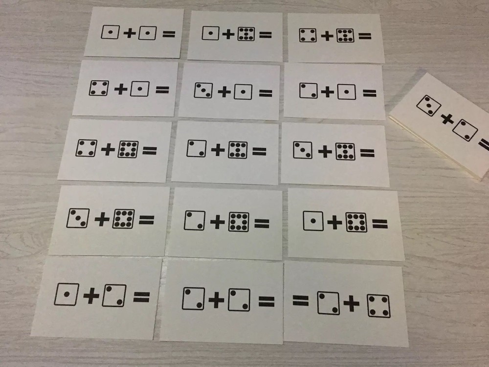 Addition Dice -Math- Laminated Activity Set - Teaching Supplies preschool