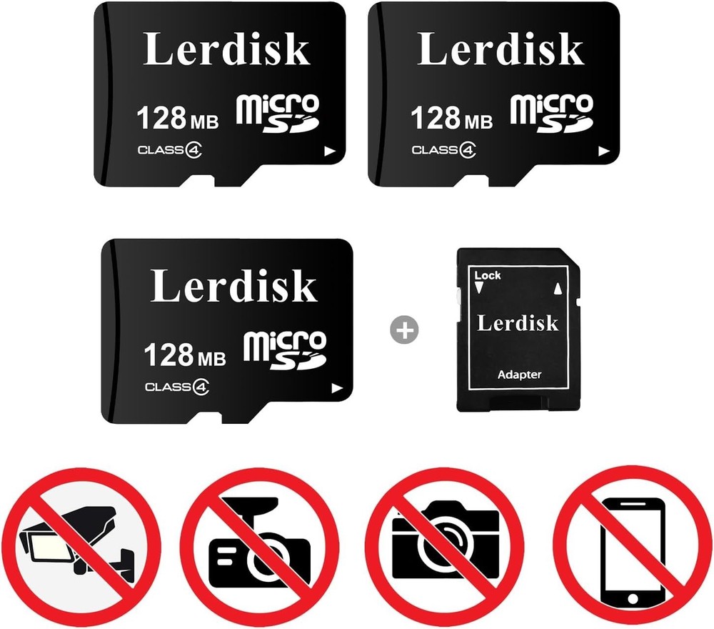 128MB Class 4 Micro SD Card Triplet - Perfect for Basic Devices & MP3 Players