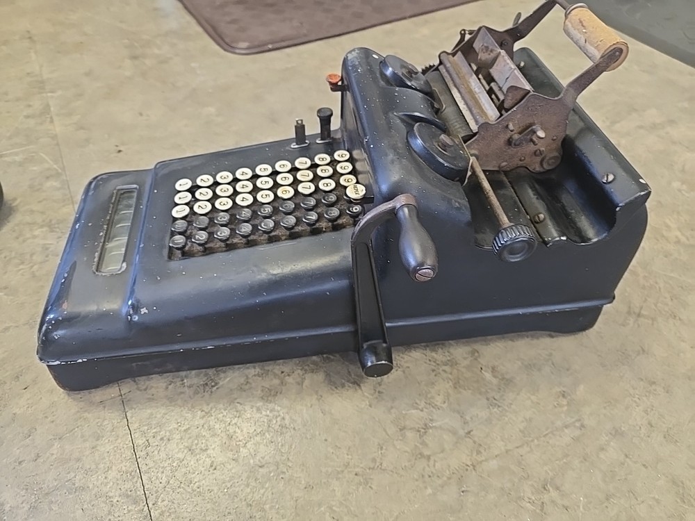 Antique Burroughs Adding Machine Black Untested