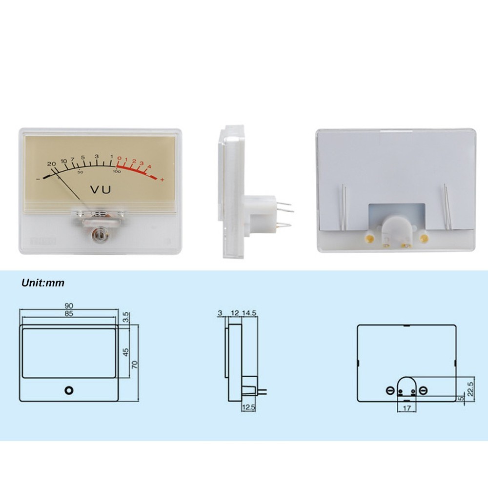 T‑90 DB Amplifier Level VU Meter Header Meter With Light Bulb Audio