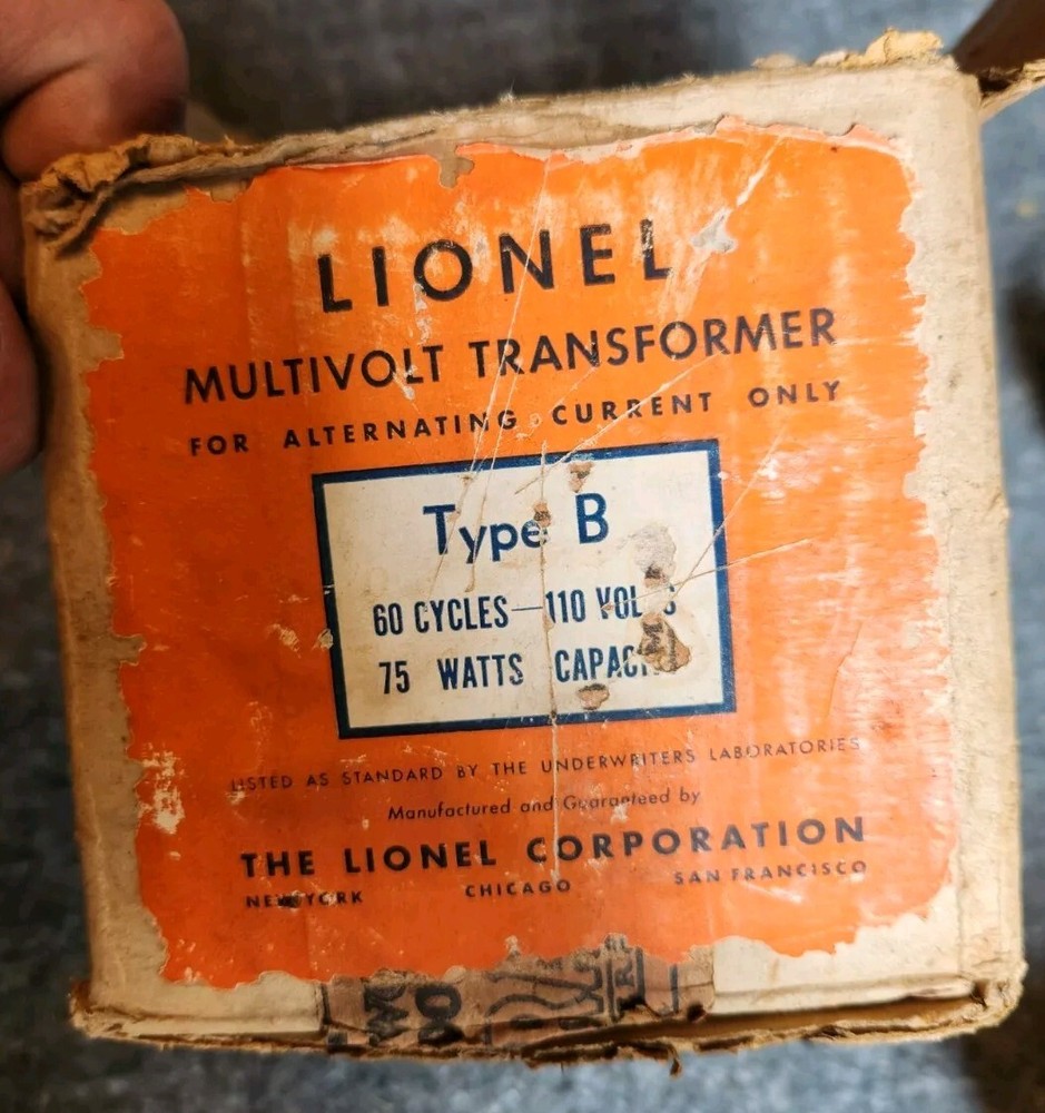 Lionel Multivolt Transformer Type B in Original Box 75 Watts