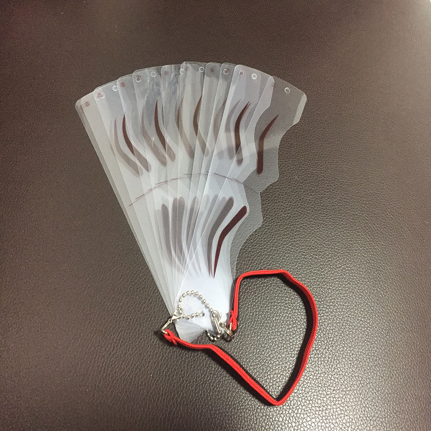 12 Styles Microblading Permanent Makeup Eyebrow Shaping Stencils Card Template