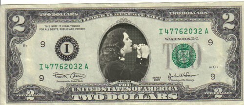 Jim Morrison $2 Dollar bill Mint real
