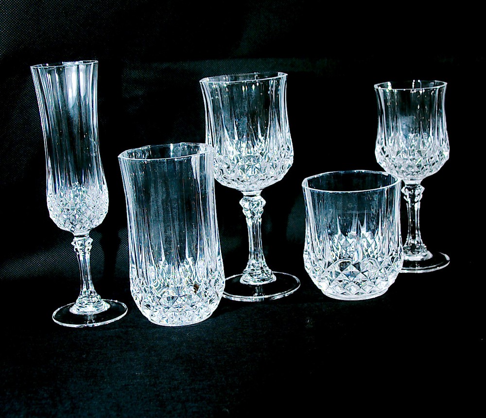 Cristal D'Arques Longchamp (clear) 5 Piece Place Setting (EUC)