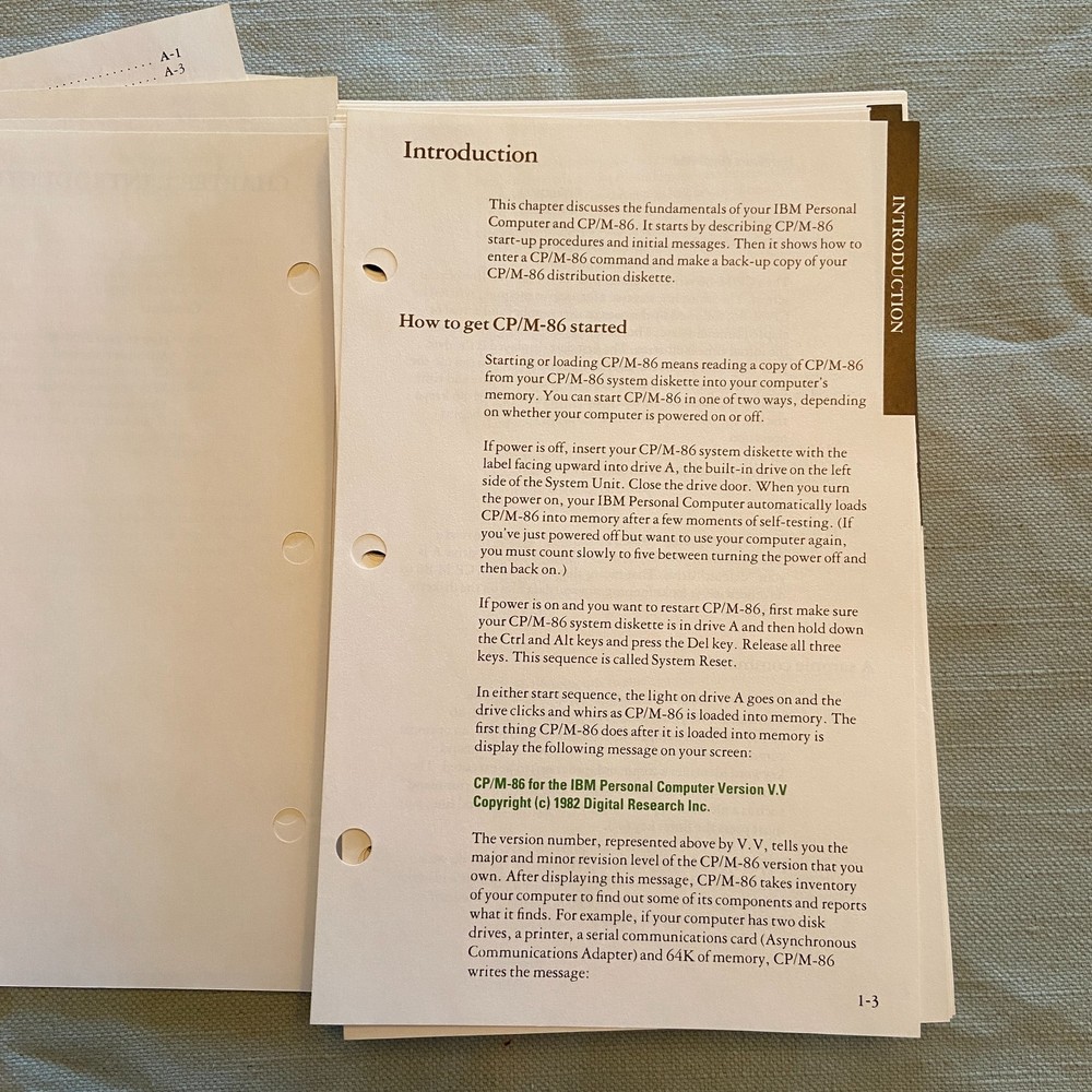 IBM Personal Computer CP/M-86 Operating System Language Series 1st Ed. 1982 Book