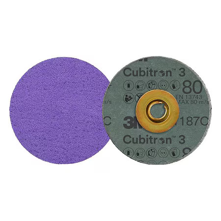 3M Cubitron 7100332092 Quick-Change Disc, Ceramic, 3 In Dia., Pk50