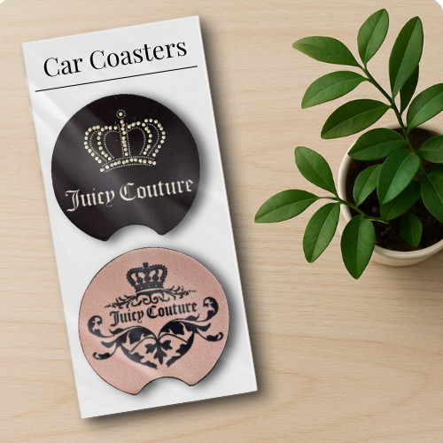 Juicy Couture Car Coasters – Crown & Bling set