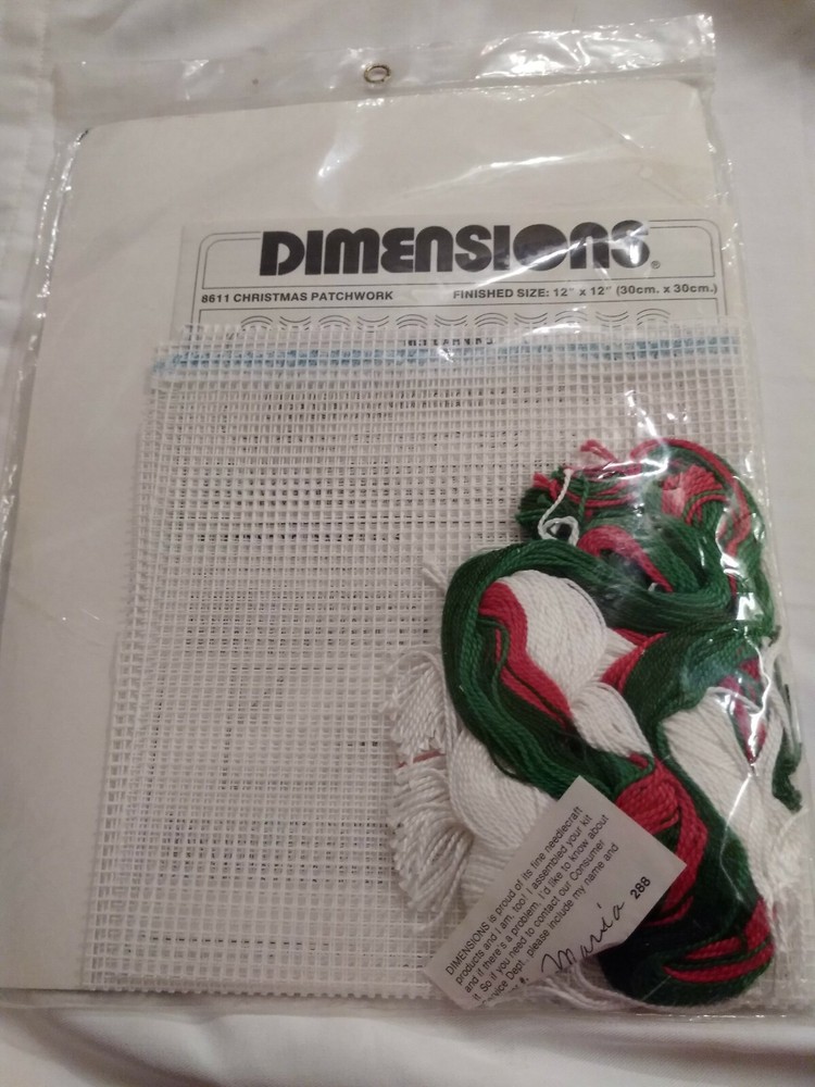 Dimensions Christmas Patchwork Net Darning Lace Kit - 1 Picture or 9 Ornaments