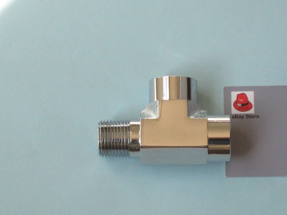 Lowrider Hydraulics 3/8" FFM Run Tee fitting Kit, Chrome & Polished, 1 unit
