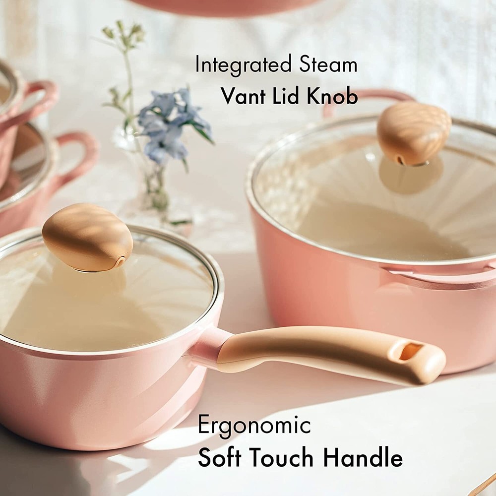 Open Box, Neoflam Retro 5pc Nonstick Ceramic Coating Cookware Set with Lid
