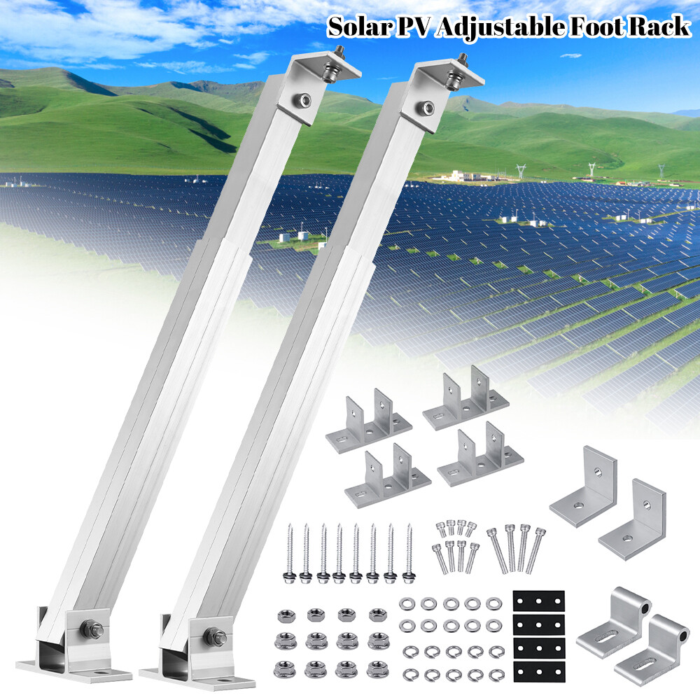 Solar Panel RV Tilt Mount Brackets Adjustable Frame Rooftop Flat Surface Home US