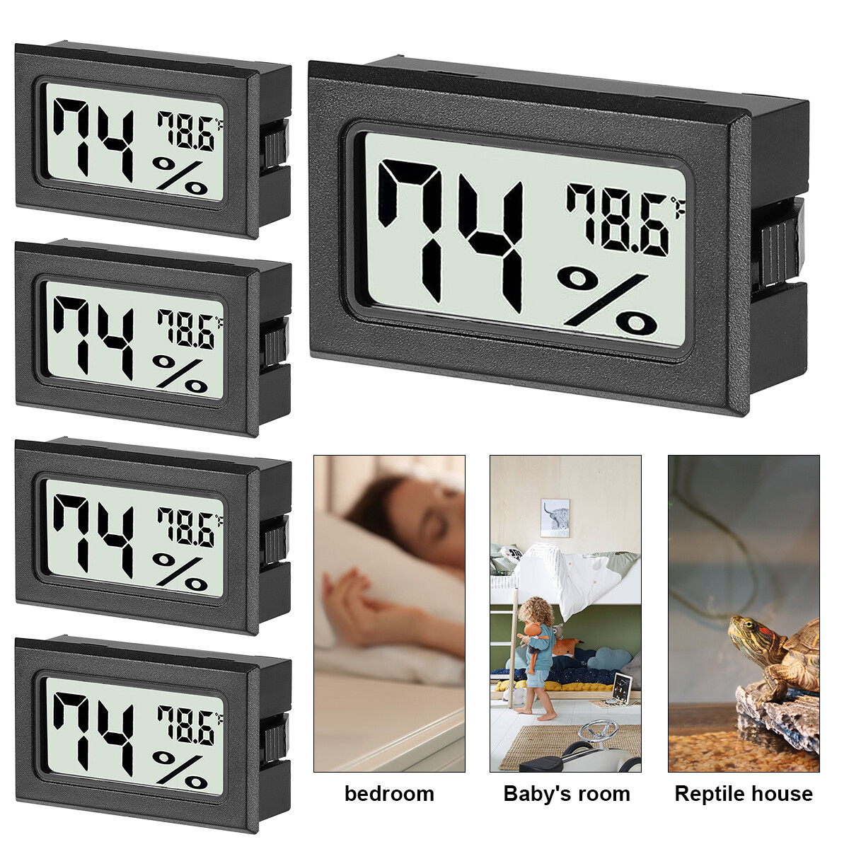 5PCS Digital LCD Indoor Temperature Humidity Meter Thermometer Hygrometer Tester