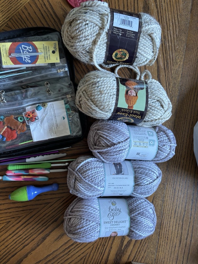 Crochet Bundle Multiple Hooks And Tools And Yarn. Yarn Alone Worth The Price