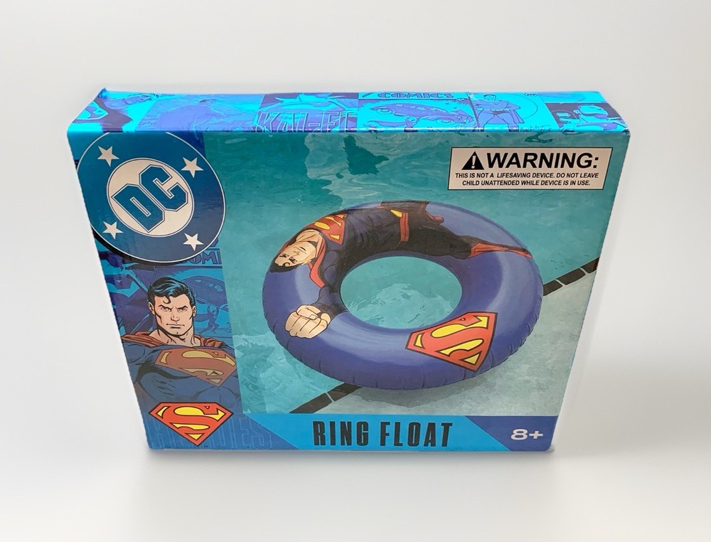 NEW DC Comics SUPERMAN 40in Inflatable Ring Float for Pool ~ Beach ~ Lake