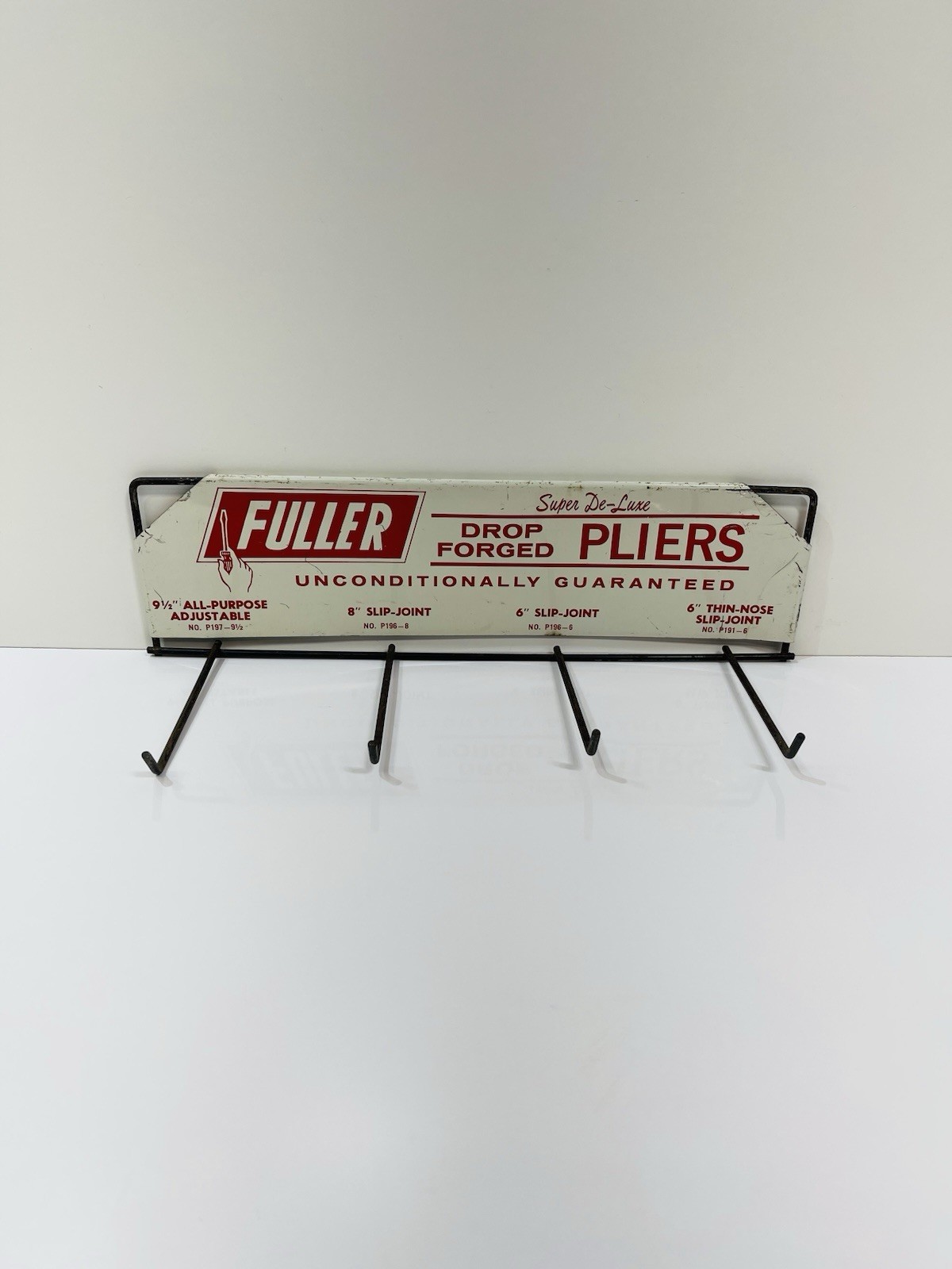 Fuller's Drop Forged Pliers Advertising Metal Store Display Rack Super De-Luxe