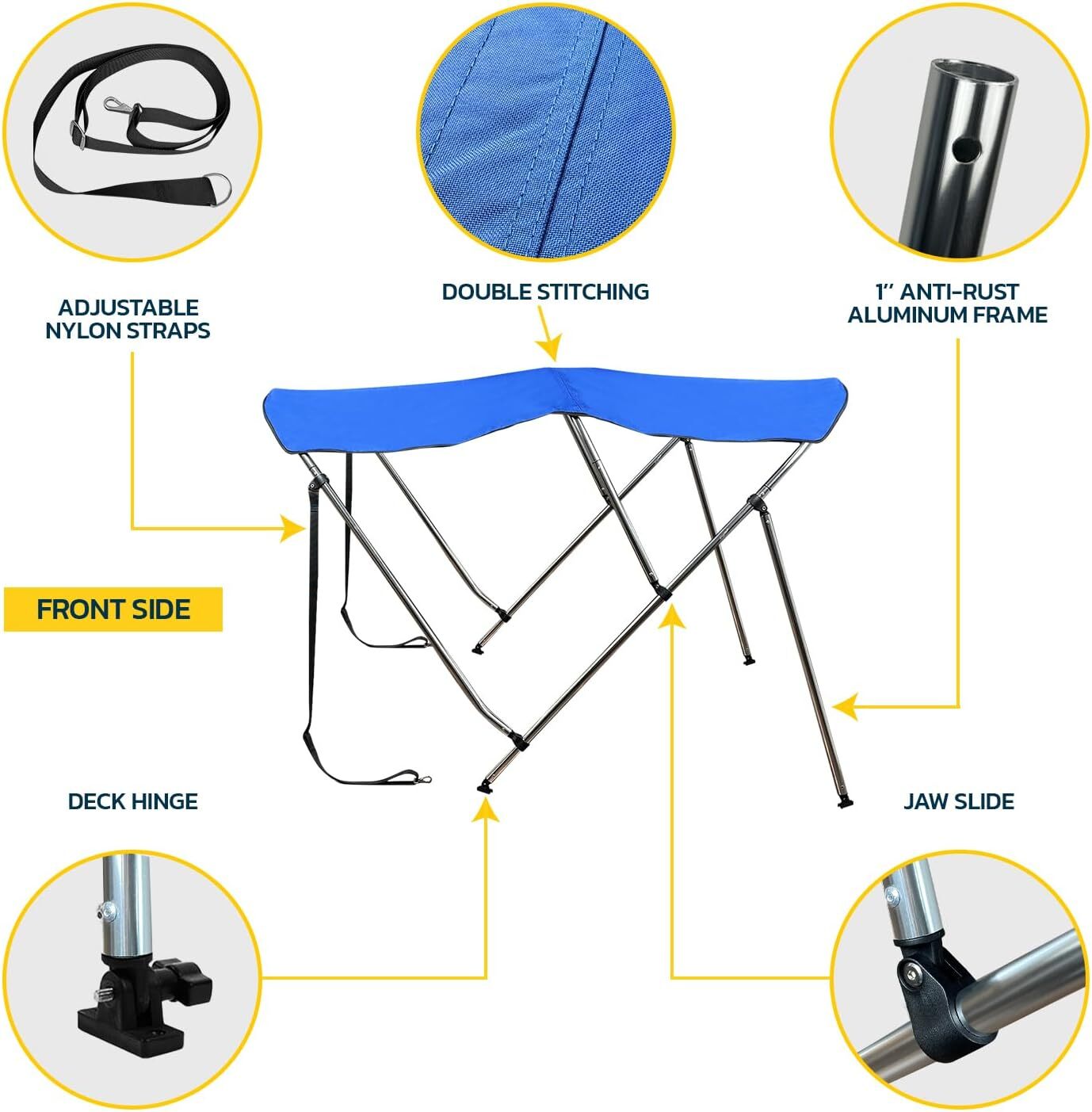 3 Bow / 4 Bow Bimini Tops Boat with Frame, Storage Boot and All the Accessories
