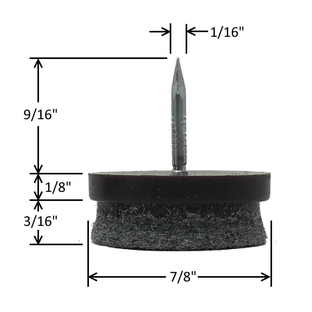 7/8" Dia. Nail-On Felt Glides - Espresso